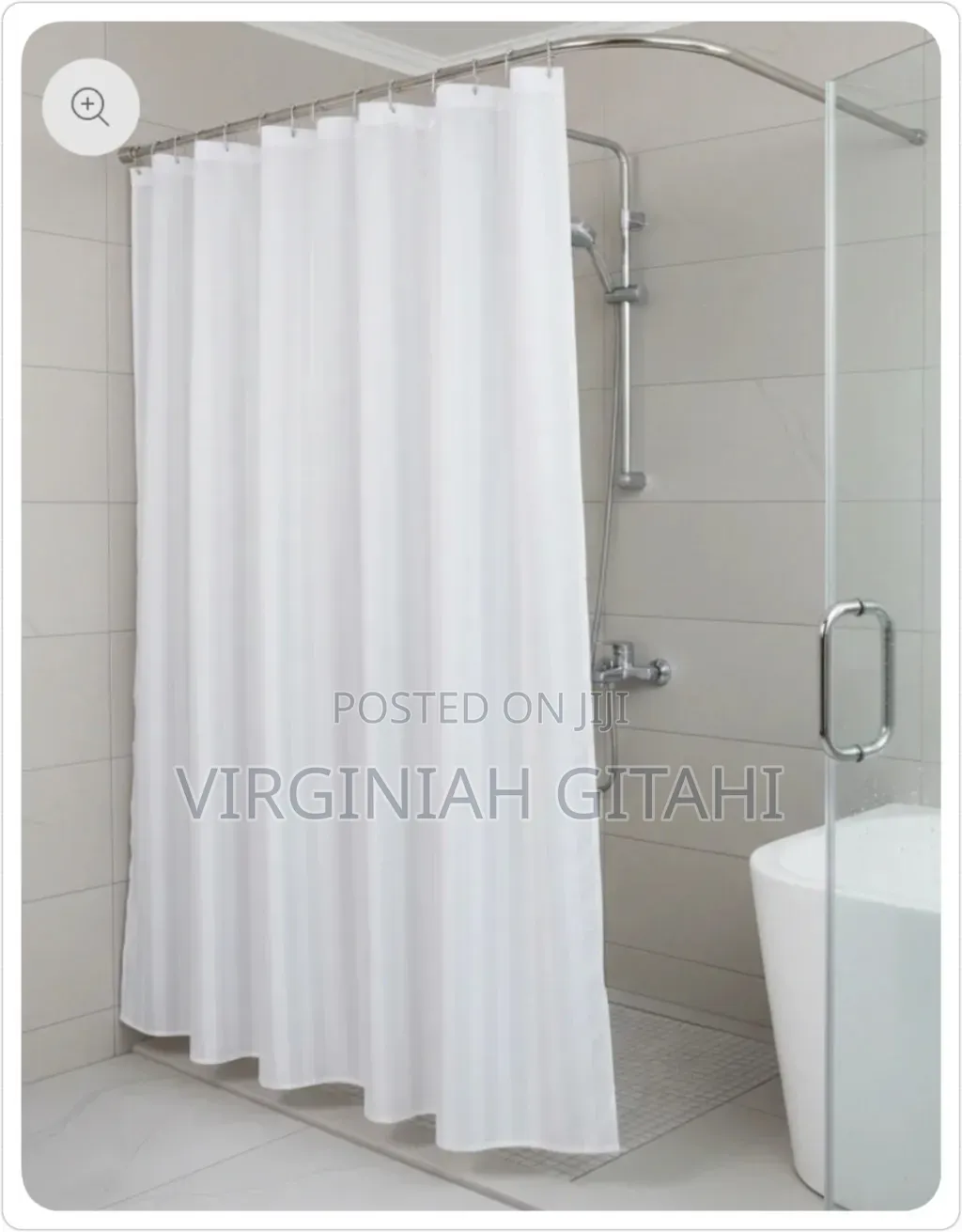 Plain Striped Doted Shower Curtain