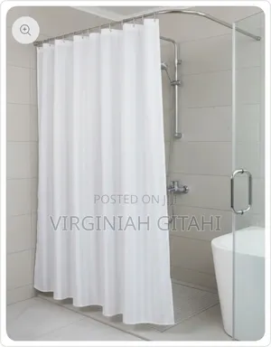 Plain Striped Doted Shower Curtain