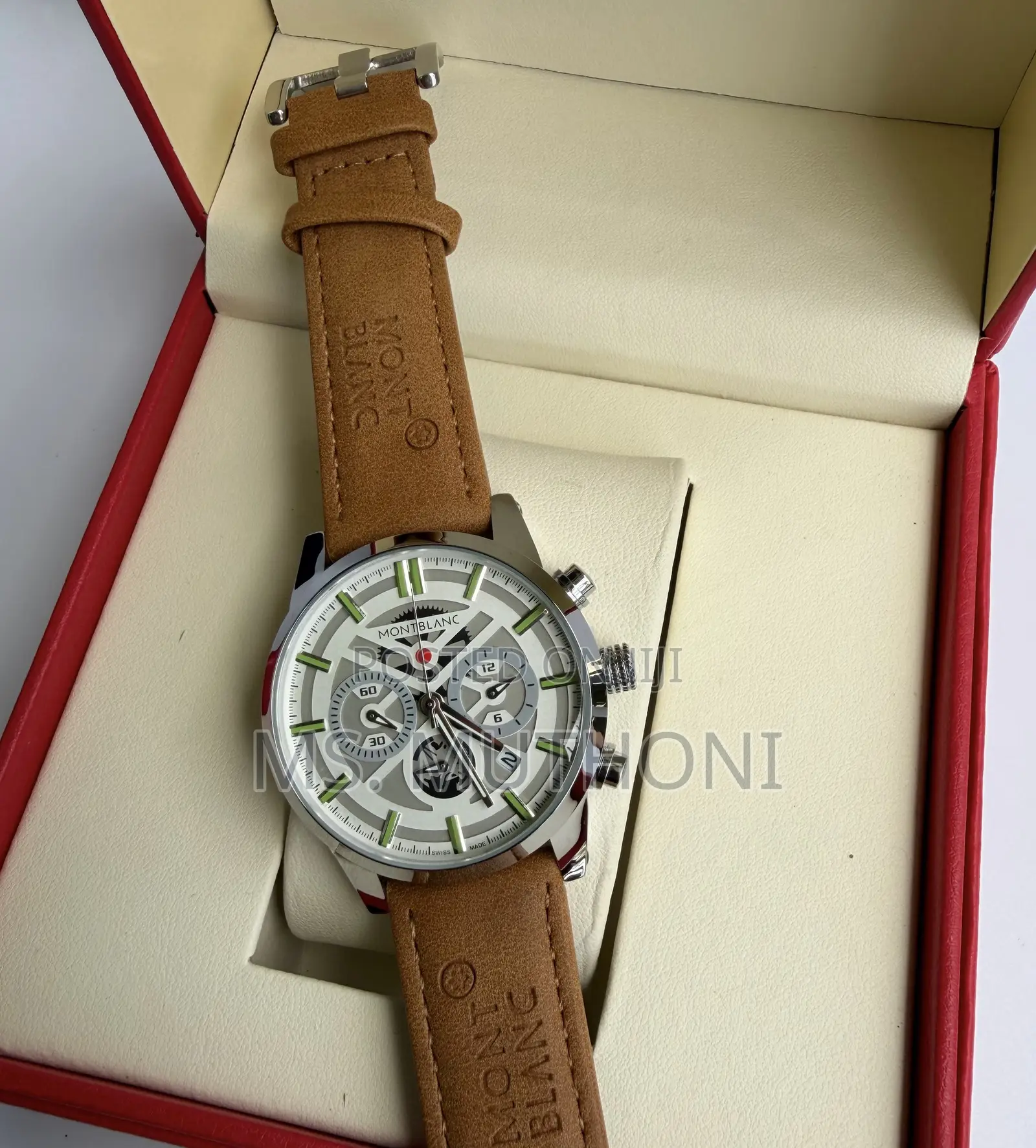 Leather Suede Straps Montblanc Gents Chronograph Watch