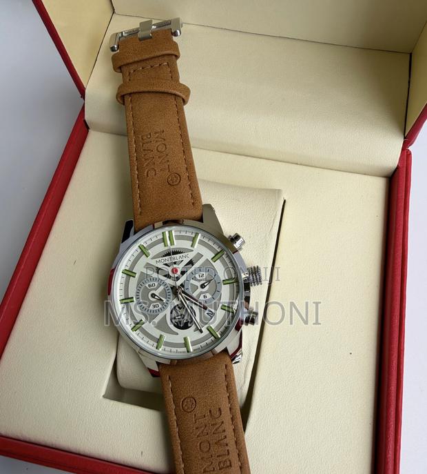 Leather Suede Straps Montblanc Gents Chronograph Watch - thumbnail 3