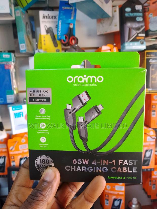 Oraimo Speedline 4 65w Multi-Connector Fast Charge Cable