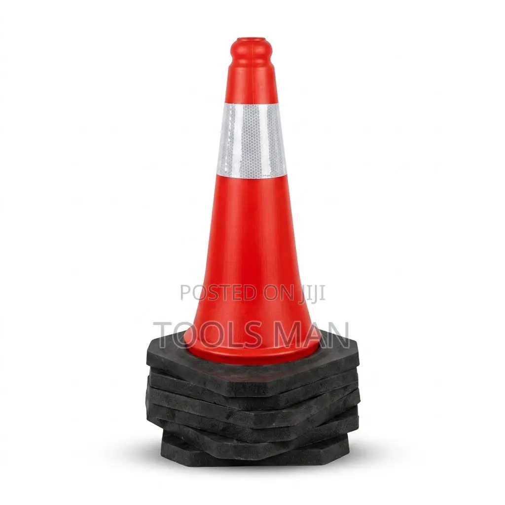 50cm Heavy-duty Reflective Traffic Cone – Stable High-visibility Base