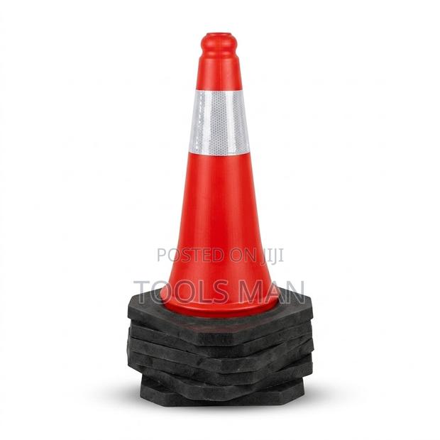 50cm Heavy-duty Reflective Traffic Cone – Stable High-visibility Base