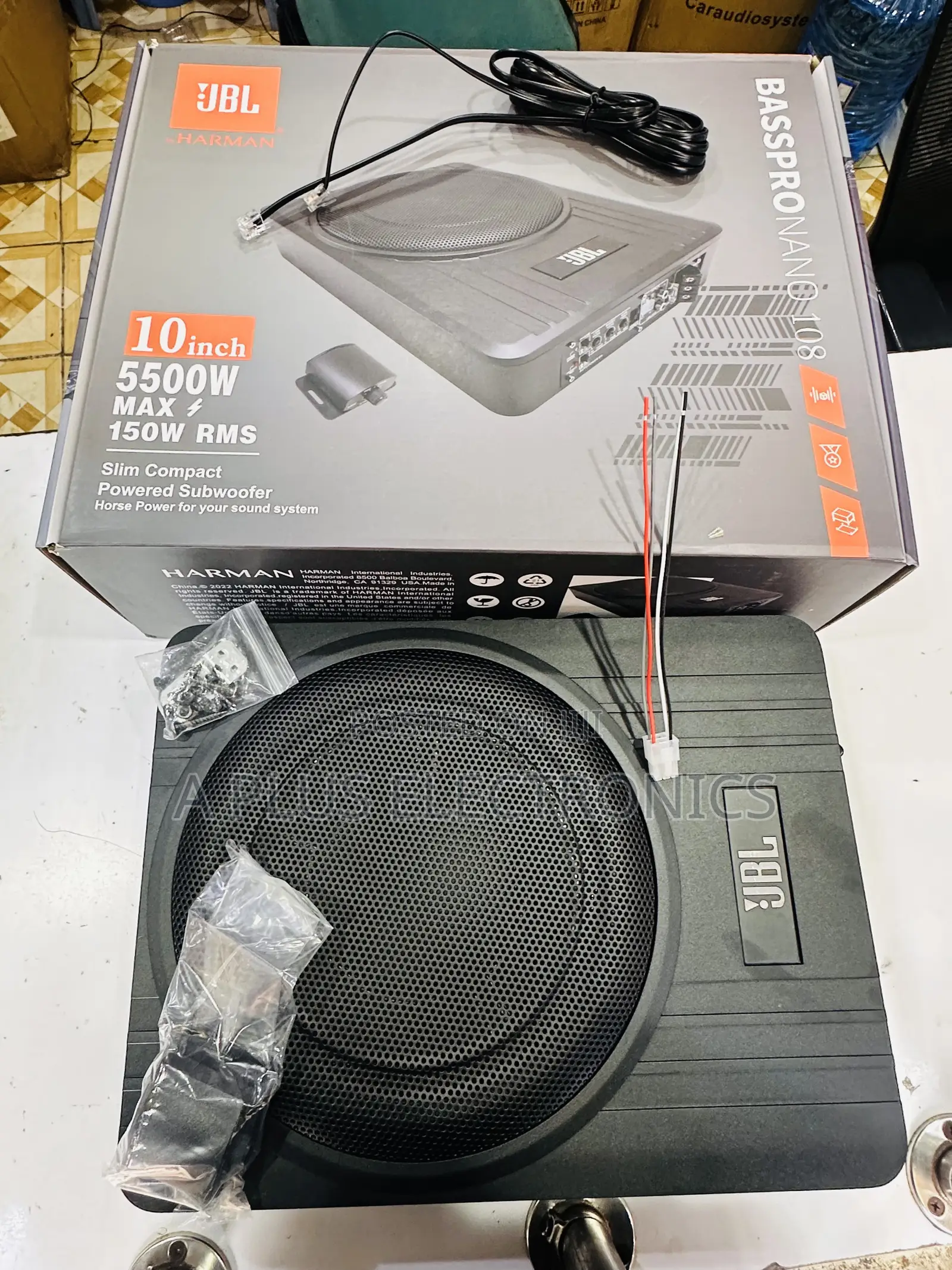JBL Underseat Subwoofer 5500w Nano108 – Compact Slim Car Subwoofer