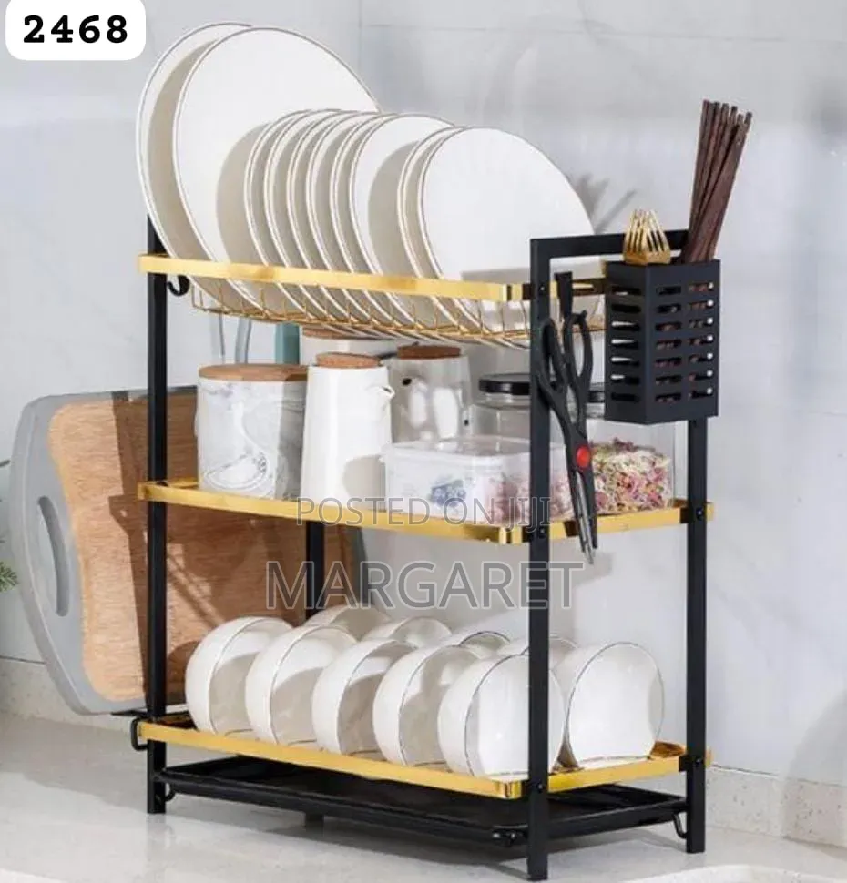 Black Golden 3layer Dish Rack