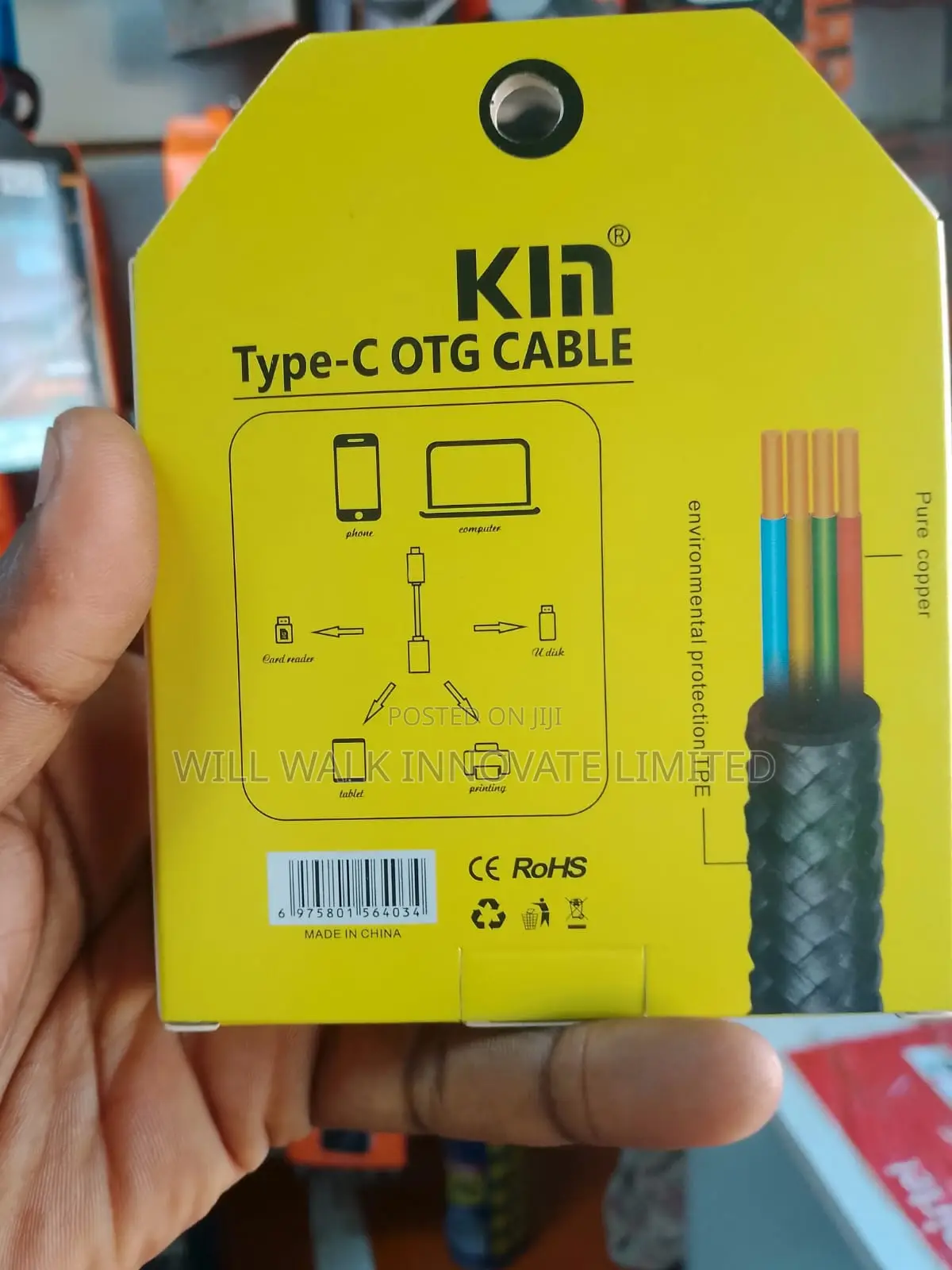 Kyin Ky-167 Type-C to Usb Otg Adapter Cable With Durable Metal Shell