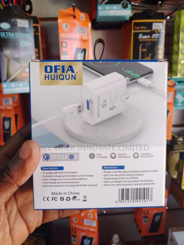Ofia Huiqun 25w Adaptive Fast Charger Block + Type-C Cable Set