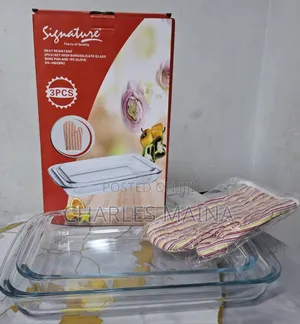 Heat Resistant 2pcs Bake Pan and 1pc Glove