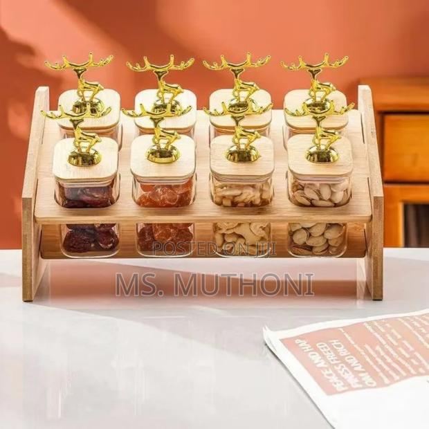 Exquisite 8 PCS Kitchen Spice Rack Set With a Bamboo Stand - thumbnail 2