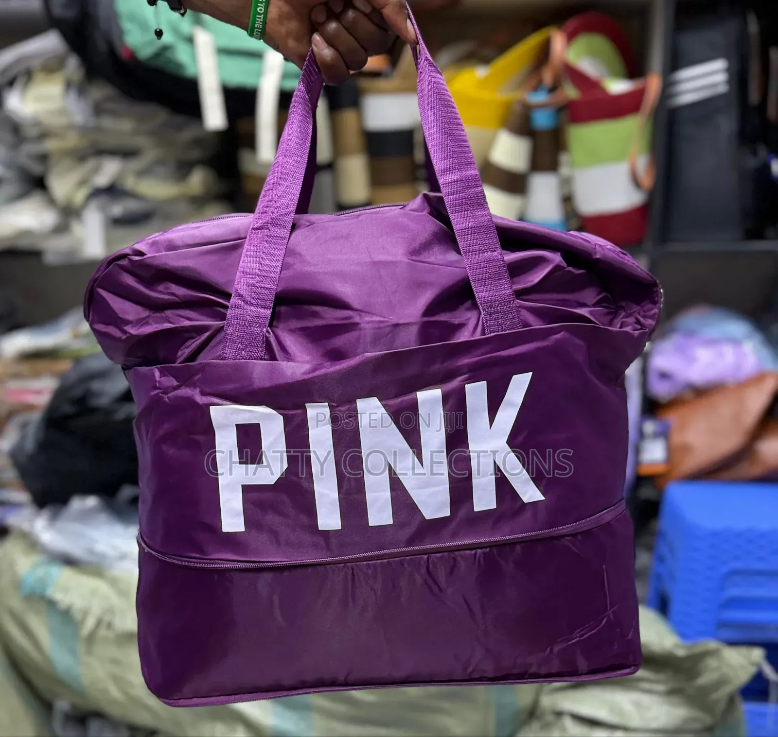 Purple (Pink) Waterproof Expandable Bag