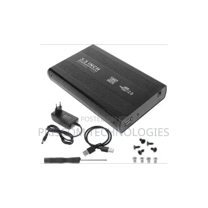 3.5" Sata External Hard Disk Case - Usb 2.0, Aluminium, Plug Play
