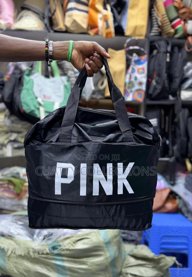 Black (Pink) Waterproof Expandable Bag - thumbnail 2