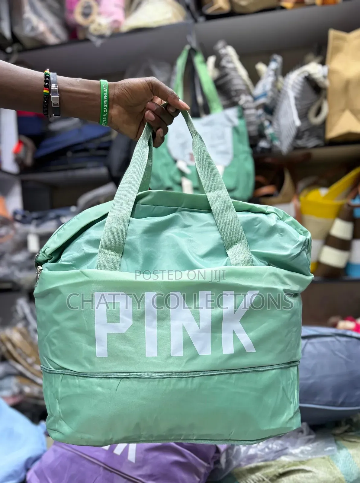 Green (Pink) Waterproof Expandable Bag