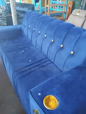 Blue Semi Recliner Sofa Seat