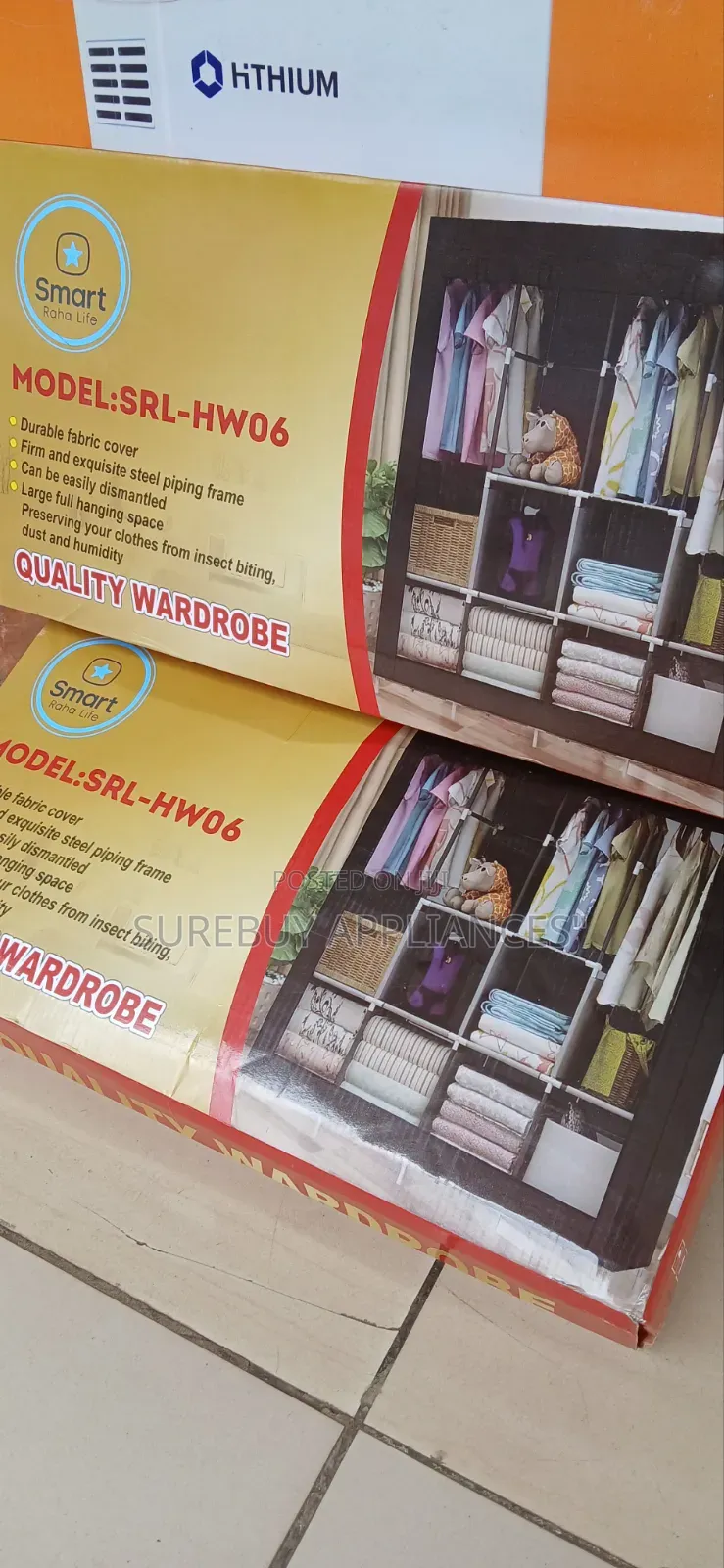 4-Column Portable Metallic Wardrobe Organizer Closet