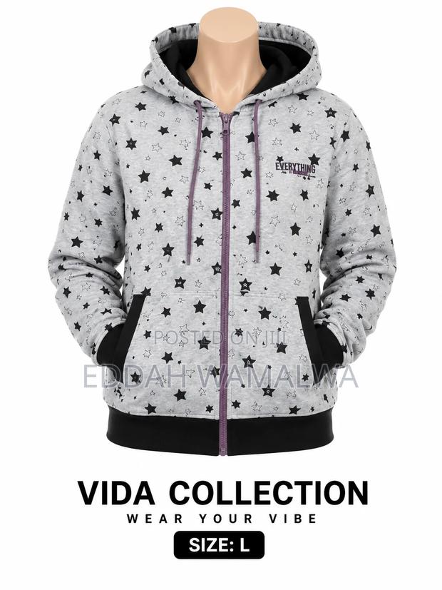 Plain Hoodies With Zip - thumbnail 2