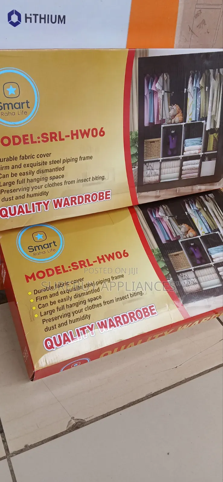 Large Capacity 4 Column Portable Steel Frame Wardrobe