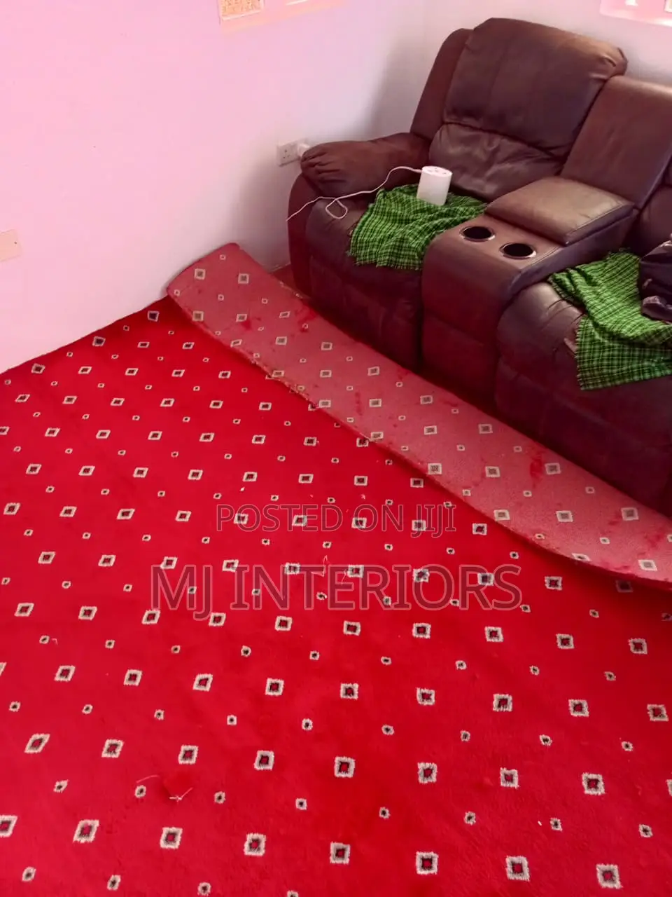 Premium Red House Carpet With Professional Installation
