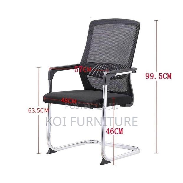 Office Chairs; Mesh Office Visitors Reception Chair With Sledbases - thumbnail 2