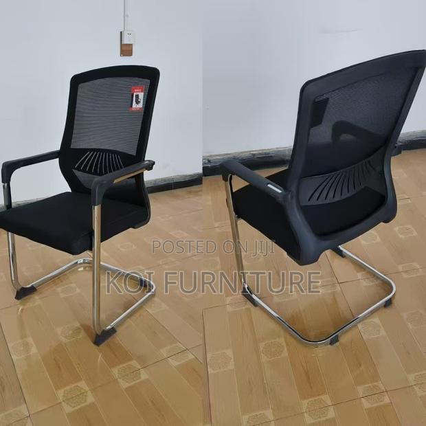 Office Chairs; Mesh Office Visitors Reception Chair With Sledbases - thumbnail 7