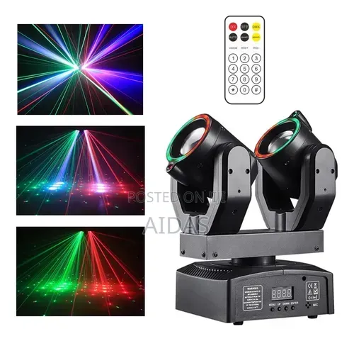 Dual Moving Head Stage Light – RGBW Dj Event Lighting