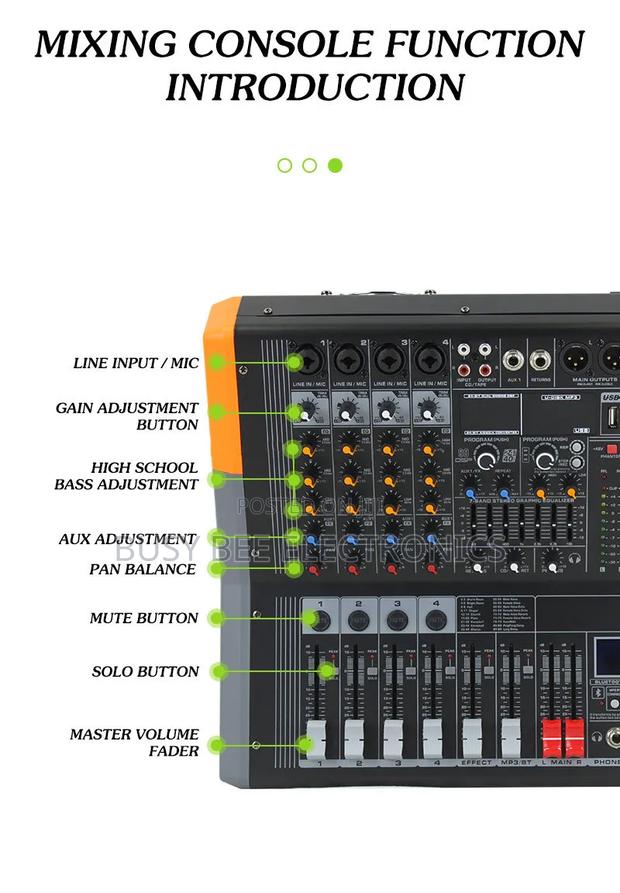 Professional 4 8 Channel Active Power Mixer - thumbnail 3