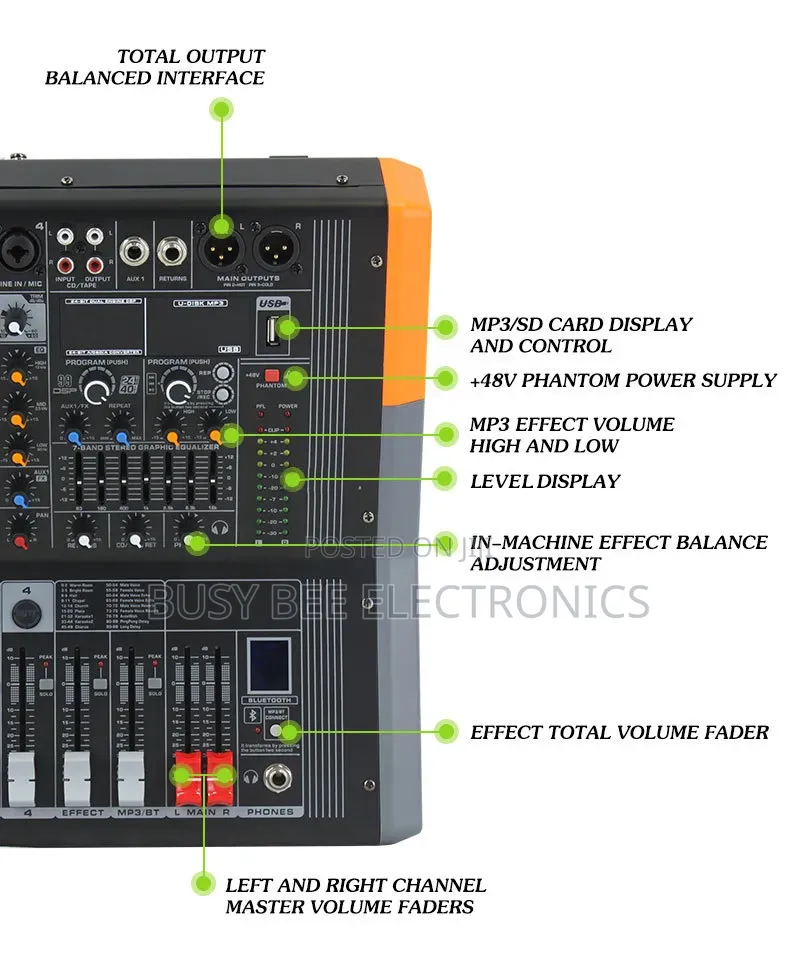 Professional 4 8 Channel Active Power Mixer