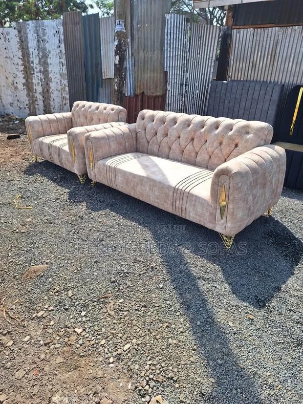 Beige Luxury Sofa Set 5-Seater - thumbnail 2