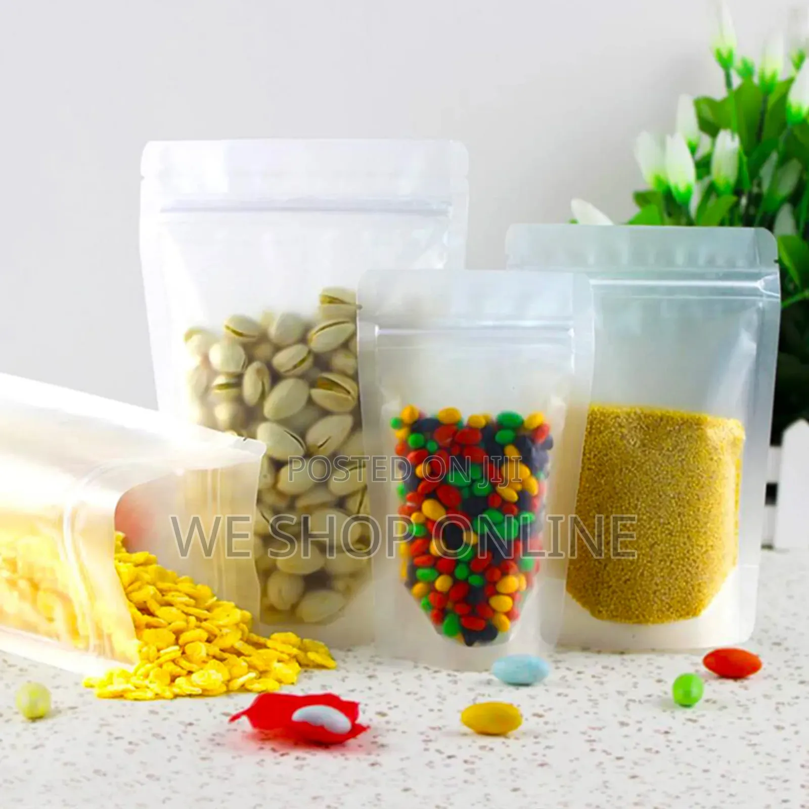 14*20 Cm Clear Matte Finish Stand Up Pouches With Ziplock 50pcs