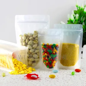 14*20 Cm Clear Matte Finish Stand Up Pouches With Ziplock 50pcs