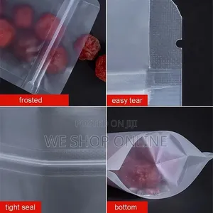 18*26cm Clear Matte Finish Stand Up Pouches With Ziplock 50pcs