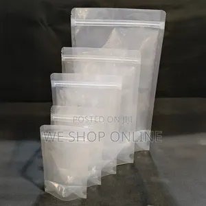 18*26cm Clear Matte Finish Stand Up Pouches With Ziplock 50pcs