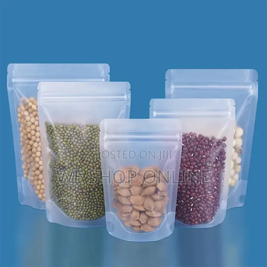 20*30cm Clear Matte Finish Stand Up Pouches With Ziplock 50pcs