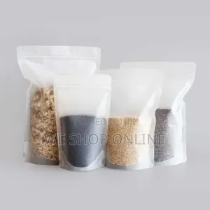 20*30cm Clear Matte Finish Stand Up Pouches With Ziplock 50pcs