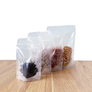 20*30cm Clear Matte Finish Stand Up Pouches With Ziplock 50pcs