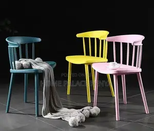 Dining Chair: Armless Plastic Stacking Chair for Café