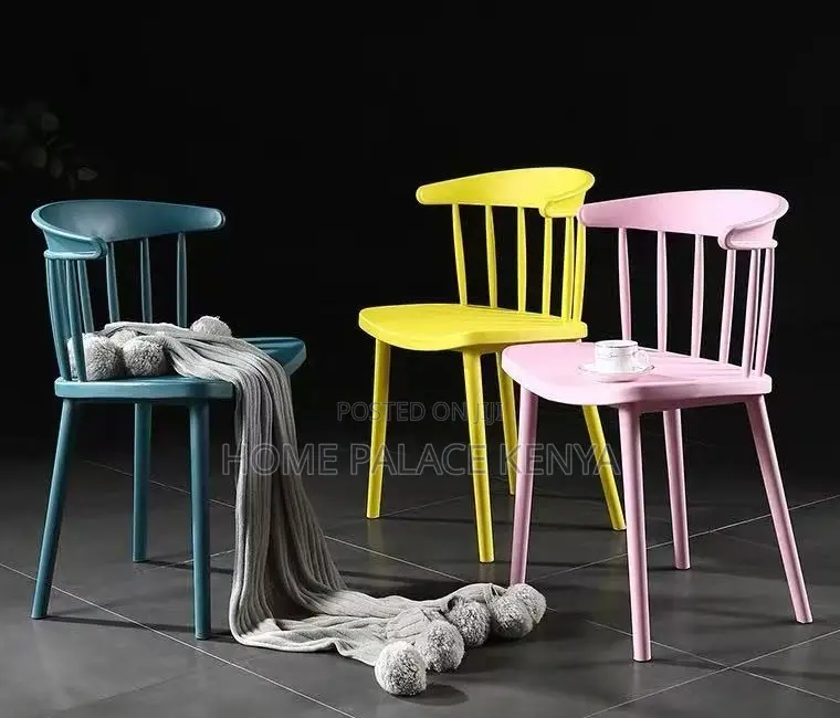 Dining Chair: Armless Plastic Stacking Chair for Café