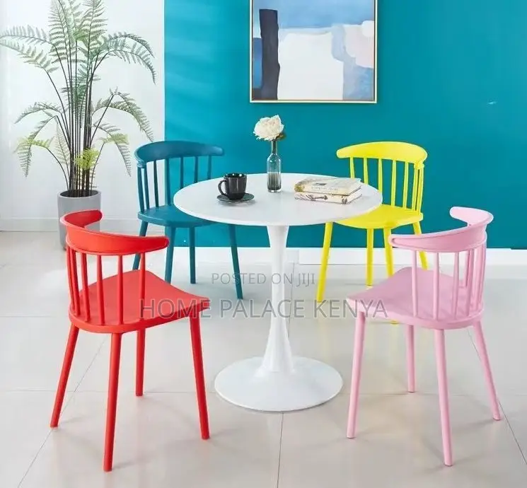 Dining Chair: Armless Plastic Stacking Chair for Café