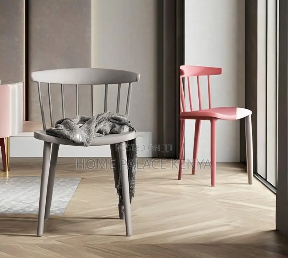 Dining Chair: Armless Plastic Stacking Chair for Café