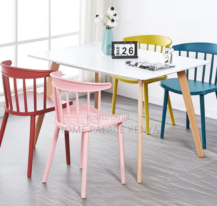 Dining Chair: Armless Plastic Stacking Chair for Café