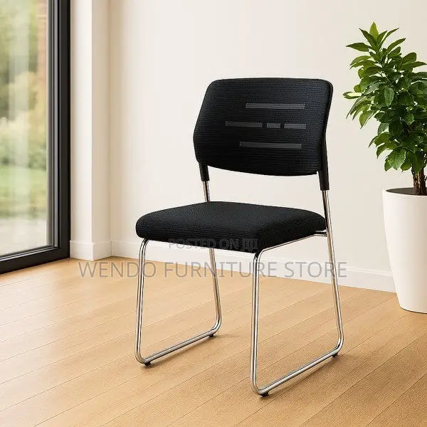 Office Chairs; Armless Visitors Fabric Chair With Sled Base
