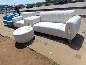 White 3+2 Sofa Set