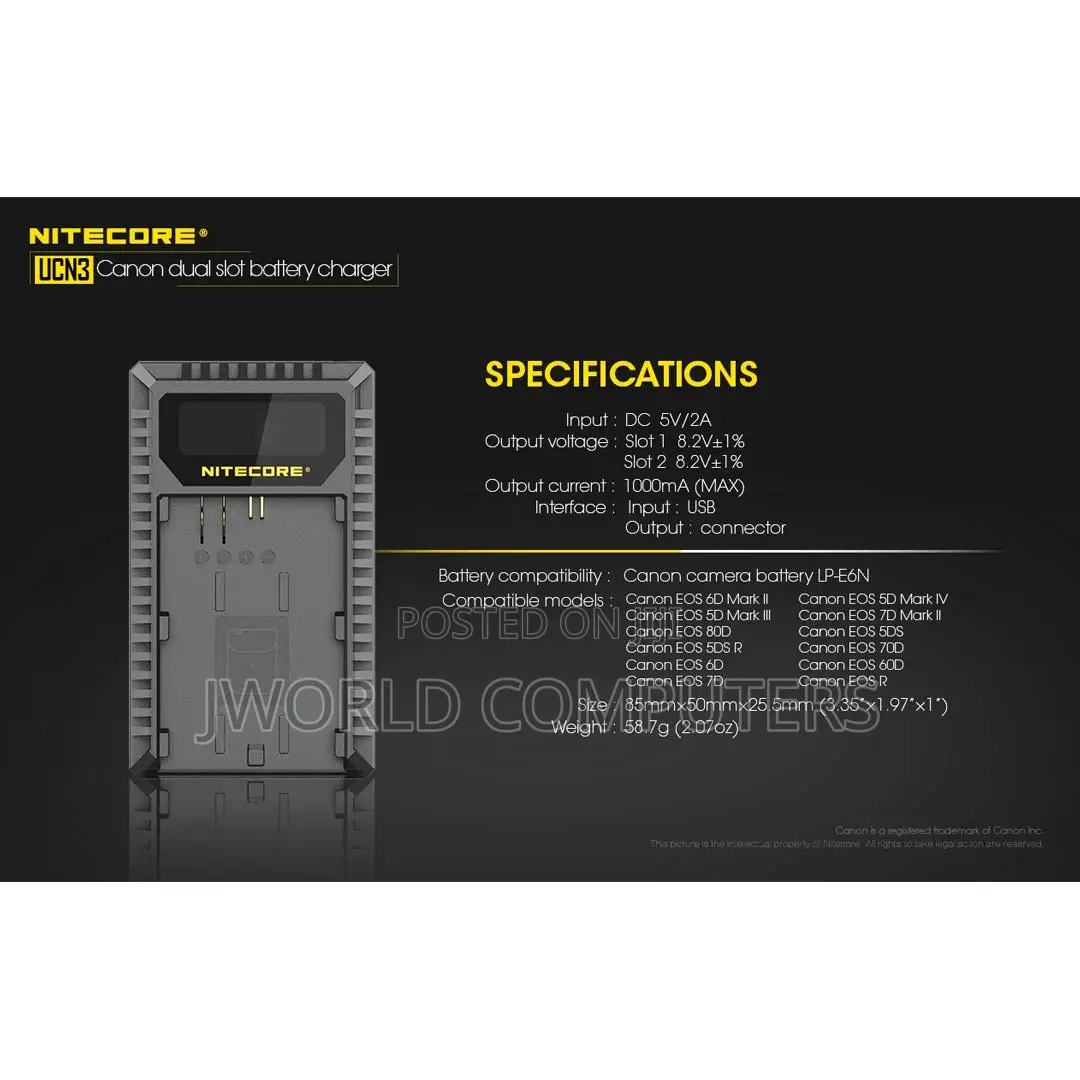 Nitecore Ucn3 for Lp-E6n