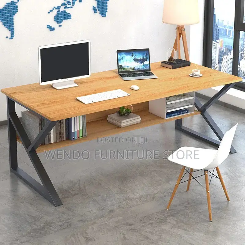 Office Desk; `1400mm Computer Table With Lower Book Drawer