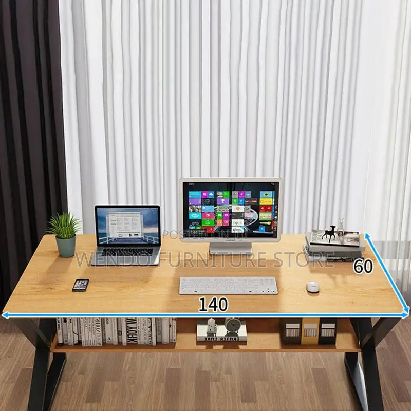 Office Desk; `1400mm Computer Table With Lower Book Drawer