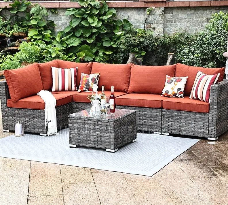 Lounge Sofa: L Seat Outdoor Rattan Corner Sofa Set for Backyard
