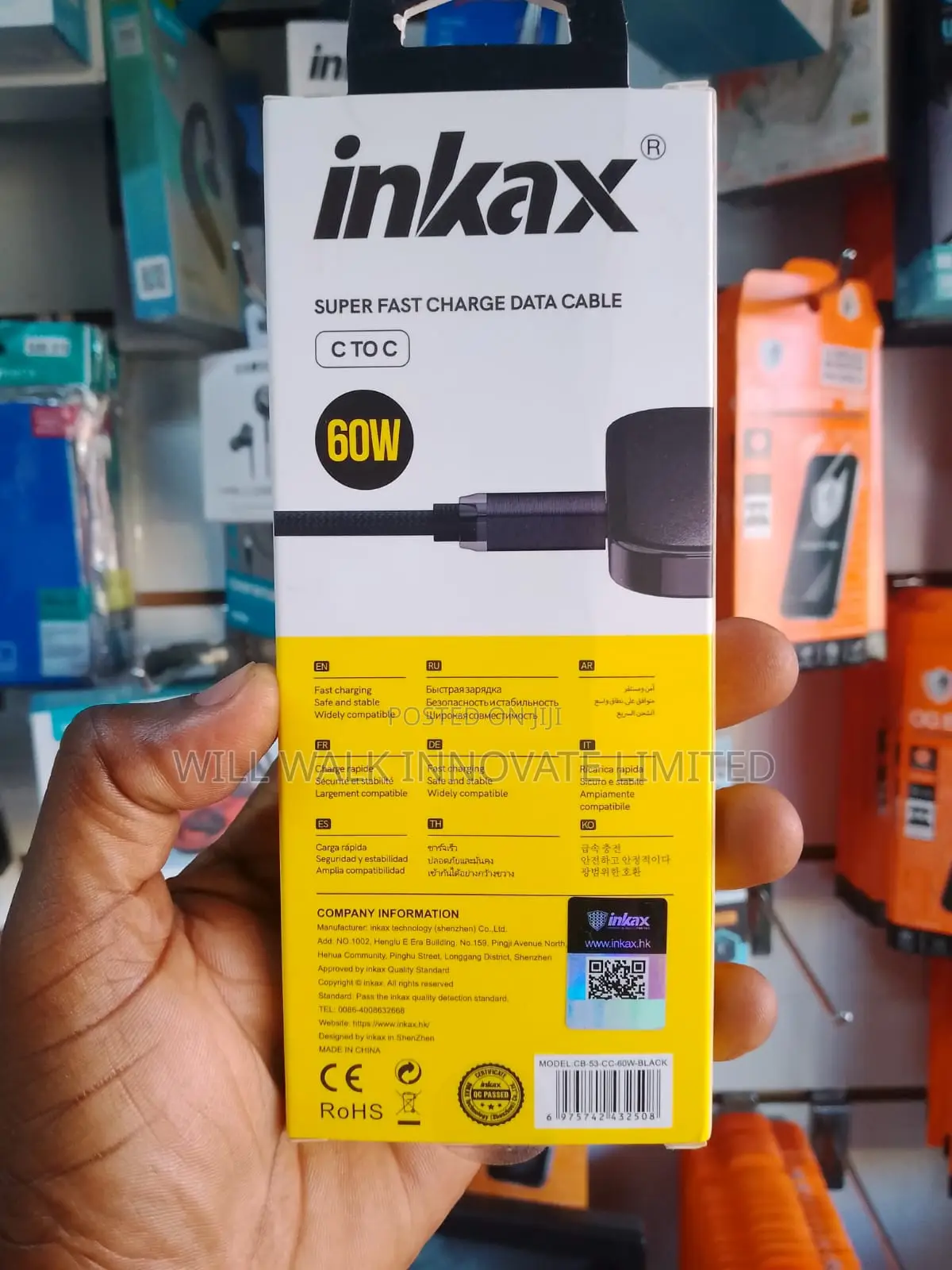 Inkax Cb-53 60w Heavy Duty Type-C Fast Charging Cable – 1 Meter