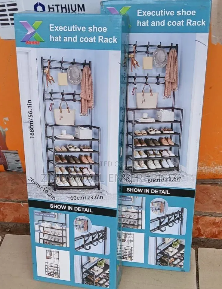 Shoe Rack,Space-Saving Shoe Rack and Hanger Unit for Home Organisation