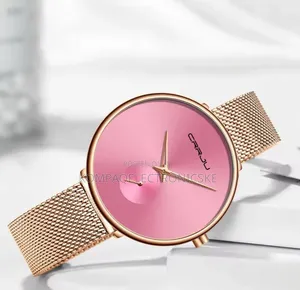 Crrju Ladies Mesh Straps Designer Fashion Watches.