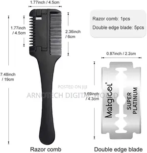 Dual Side Blade Scissor Cutting Trimmer Comb for Slim Haircuts